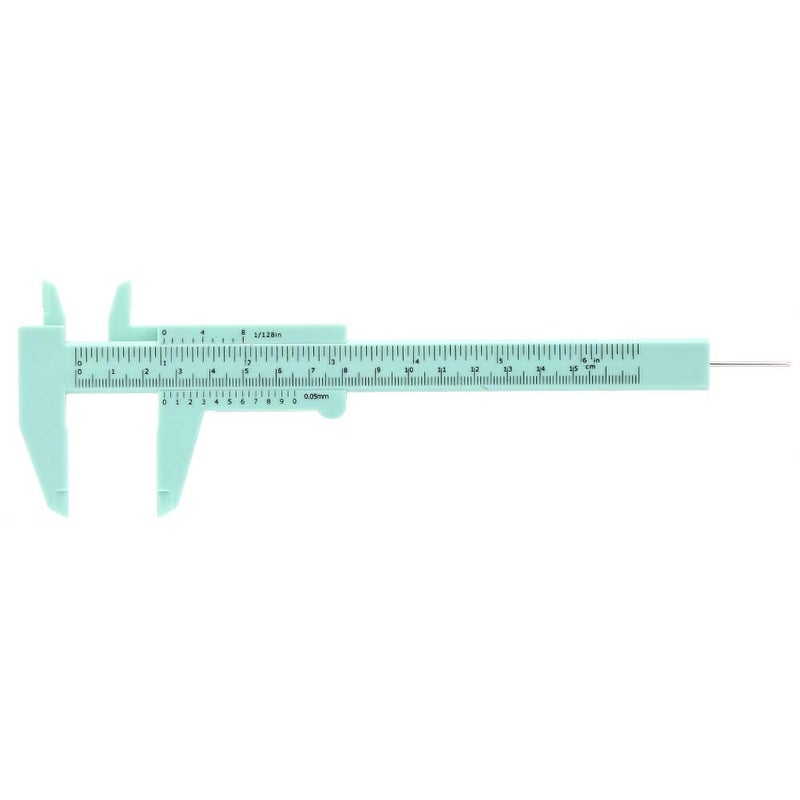 Baxnore1b8g6rnz9d 04 Plastic Vernier Caliper Measuring Tool Double Rule Scale Portable Industrial Jewelry Measurement Green - Image 1