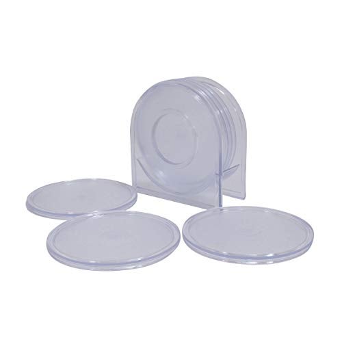 Liza Designer Circular Table Coaster for Tea Cups, Coffee Mugs/Beer Cans Bar Tumblers & Water Glasses - Set of 6 & 1 Holder (A91TC02W) - Image 2