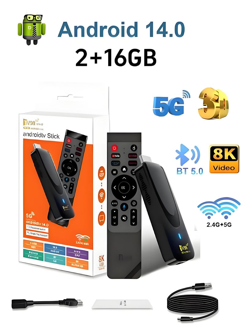 TV98 8K Ultra HD TV Box TV Stick Android 14.0 work with Projector TVs & Mobile Phones,Set Top Box - Image 1