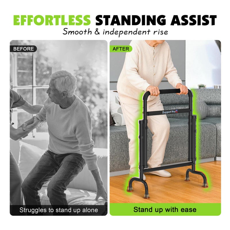 Support Way Stand Assist for Chair & Couch â€“ Reinforced Dual-Tube Design, Height Adjustable Mobility Aid for Seniors, Lightweight Metal Frame with 600lb Capacity - Image 5
