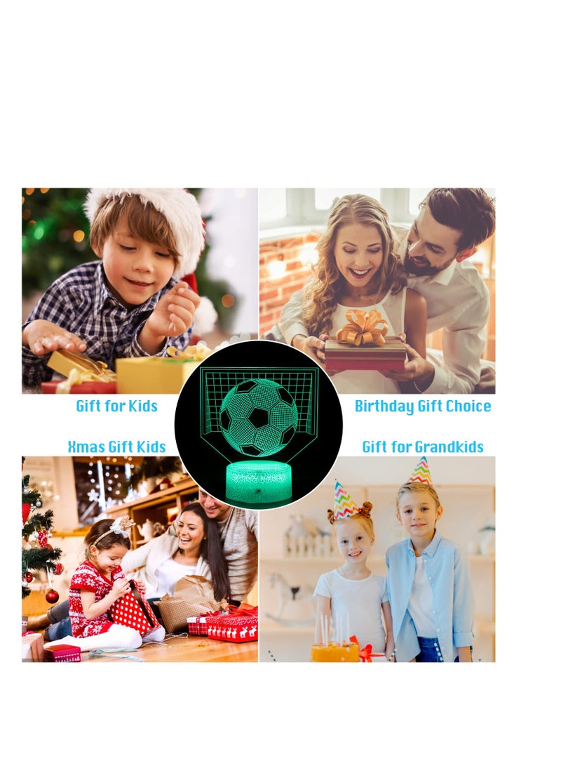 SYOSI Football 3D Illusion Lamp, Football Gifts for Boys Girls, 3D Night Light with 16 Colors Change Remote Control Decorative Desk Lamp Creative Birthday Gift Sports Fans Toys - Image 4