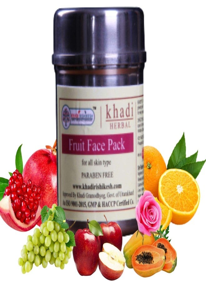 KHADI RISHIKESH Ayurvedic Facial Fruit face pack( फ्रूट फेस पैक)For Reduce Blemishes -Pigmentation -Acne -Anti ageing -Glowing Lightening Skin With Regular Use-Men & Women -SLS & PRABEN FREE-BEST FOR SUMMER -50GM - Image 1