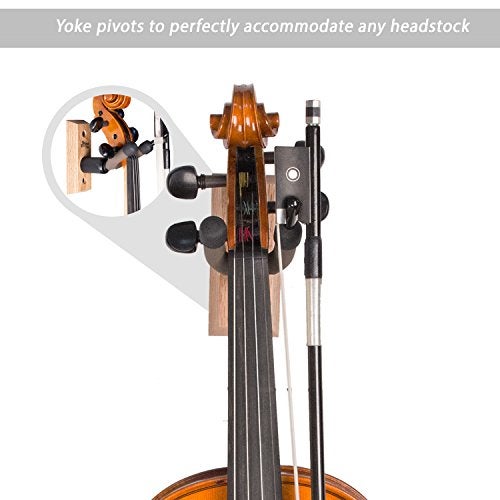 String Swing Violin Hanger Wooden Wall Mount for Home & Studio CC01V-O Hardwood Oak - Image 2