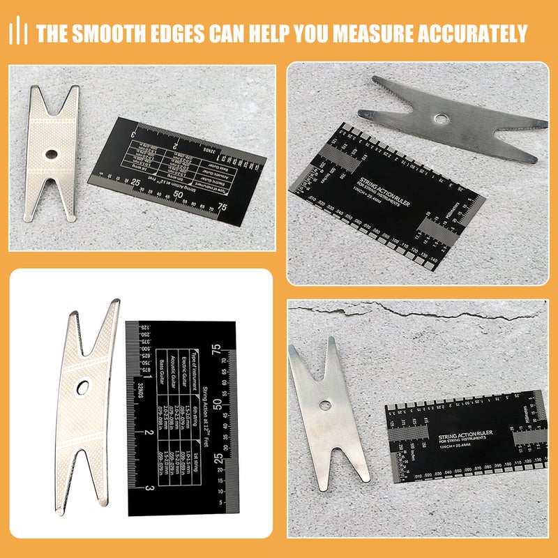 1 Set String Action Ruler for String Instruments And Adjustment Tool Kit Violin String Ruler Kit - Image 2