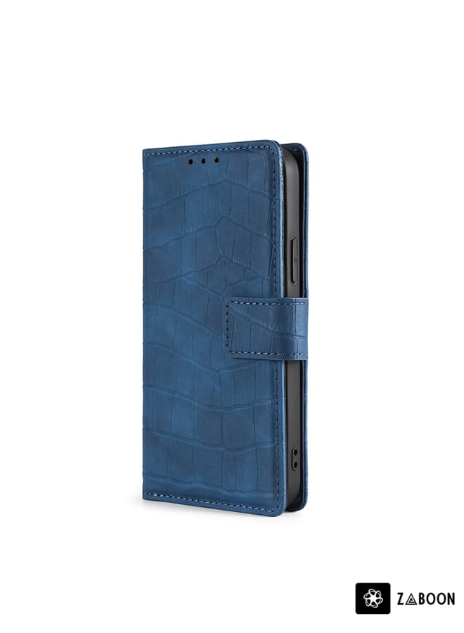 Zaboon Protective Case For Samsung Galaxy A21 Japanese Version Skin Feel Crocodile Texture Magnetic Clasp Horizontal Flip PU Leather Case with Holder & Card Slots & Wallet - Image 2