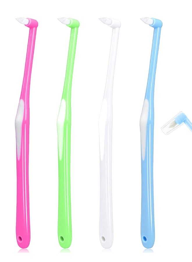 4 Pcs  Toothbrush,Single Tufted Toothbrushes with Cover,Compact Soft Toothbrush,Slim  Teeth Brush for Dental Cleaning for Sensitive Gums Deep Cleaning - Image 1