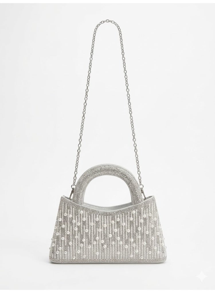 LIFESTYLISH crossbody evening bag Pearl Moon ZS-13 - Silver - Image 2