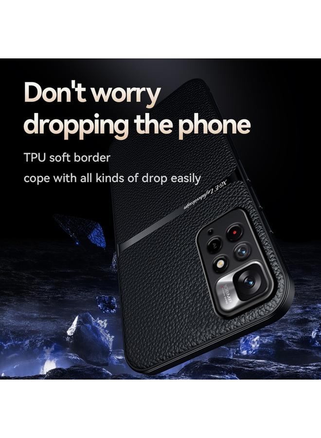 S-TOP Case For Redmi Note 11 Pro Global / Note 11E Pro 5G Litchi Leather Magnetic Full Coverage Shockproof Phone Case - Image 4