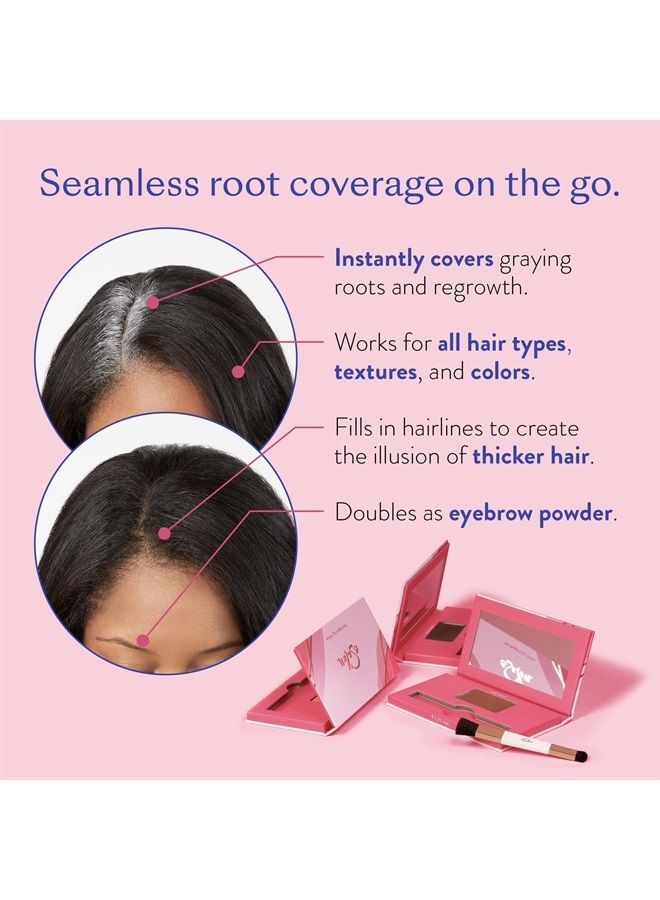 esalon Hair Root Touch Up Powder, Conceal & Cover (Dark Brunette) - Hairline Powder for Women - Scalp Concealer & Filler for Thinning & Gray Hair Coverage - Creates Thicker & Fuller-Looking Hair - Image 2
