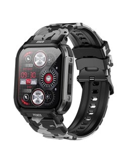 Lemfo Bluetooth Smart Watch, 1.85" HD Display Smart Fitness Watch, 1p68 Waterproof Military Smart Wrist Watch With 100 Plus Sports Mode, Voice Assistance Health Monitoring Watch For Men, (VIP Gun Black)  - Image 1
