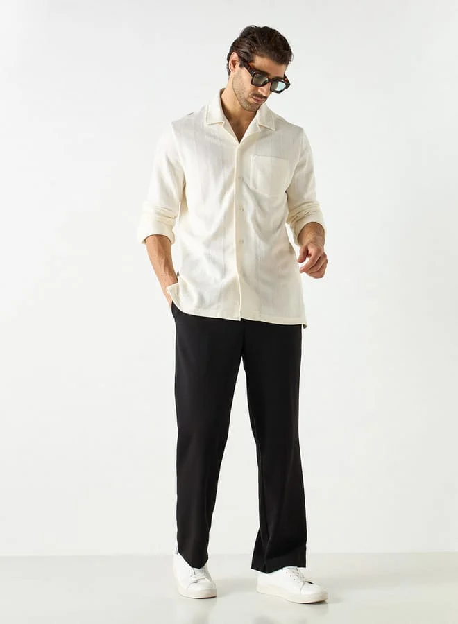 Iconic Iconic Textured Shirt with Long Sleeves