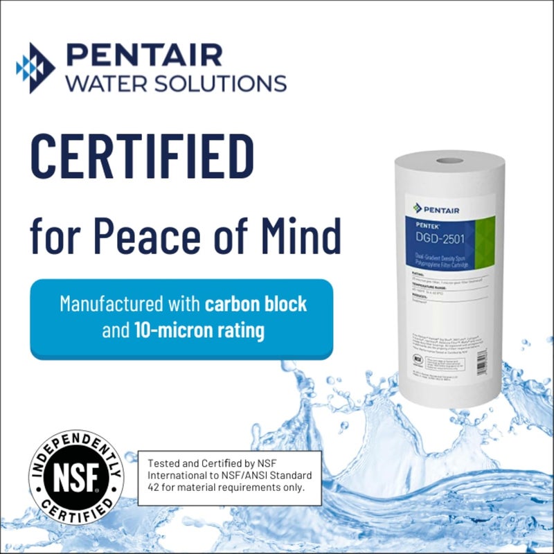 Pentek DGD-2501 Big Blue Sediment Water Filter Cartridge - 10-Inch, 1 Micron, Whole House Filtration - Image 3