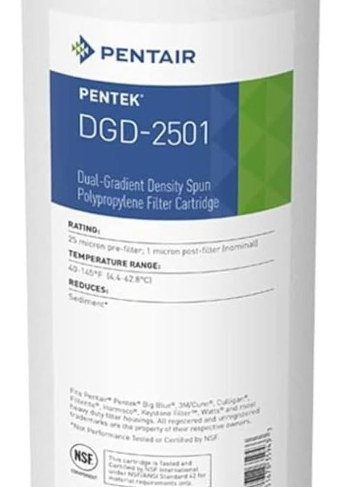 Pentek DGD-2501 Big Blue Sediment Water Filter Cartridge - 10-Inch, 1 Micron, Whole House Filtration - Image 1