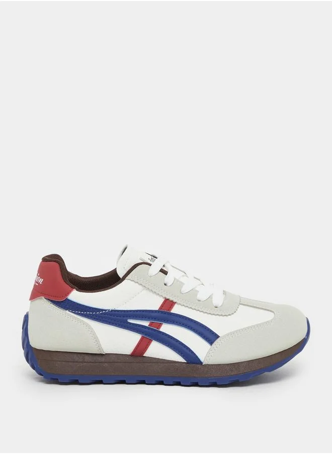 Styli Color Block Contrast Lined Lace-Up Sneakers