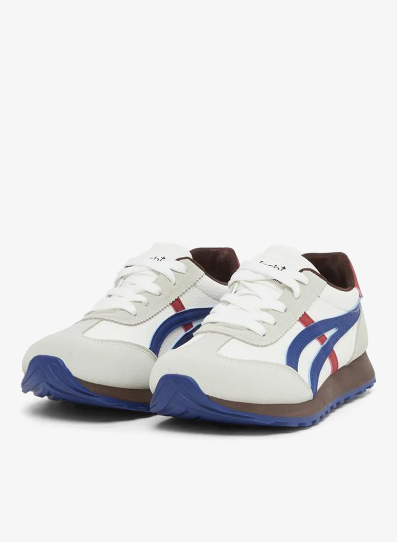 Styli Active Color Block Contrast Lined Lace-Up Sneakers