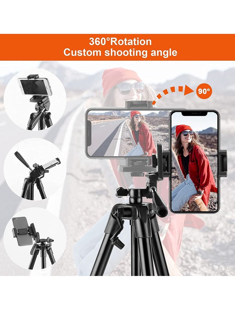 Phone Tripod 127cm/50in, Eocean Aluminum Mobile Tripod Stand with Carry Bag for DSRL, SRL, Travel Tripod with Wireless Remote Control for Live Streaming, Work, Vlogging  - Image 4