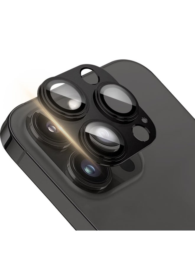 Smorss Ar Enhanced-black Tempered Glass Lens Film For Apple Iphone 15 Pro/15 Pro Max Rear Camera Mobile Phone Protective Film High Definition Scratch Resistant Anti-drop - Image 2