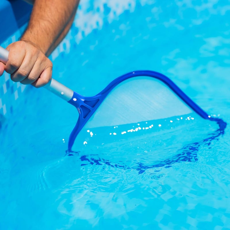 Loiyadn Pool Skimmer - Pool Skimmer Net Flat Screen Head and Long Square Deep Net Head Combination, Width 10.4''/ 14.5'', Skimmer Net with Fine Mesh Net for Cleaning Leaf of Swimming Pools, Blue - Image 5