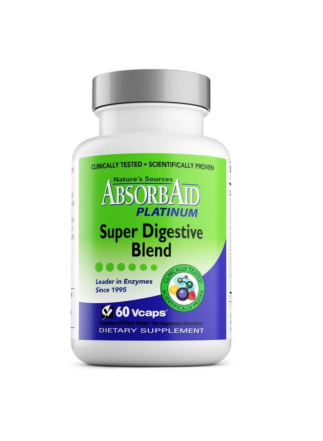 AbsorbAid أبزورب إيد بلاتينيوم دعم إنزيمات الهضم 60 كبسولة، 12 إنزيم هضمي بالإضافة إلى 2 بروبيوتيك لأقصى راحة - Image 1