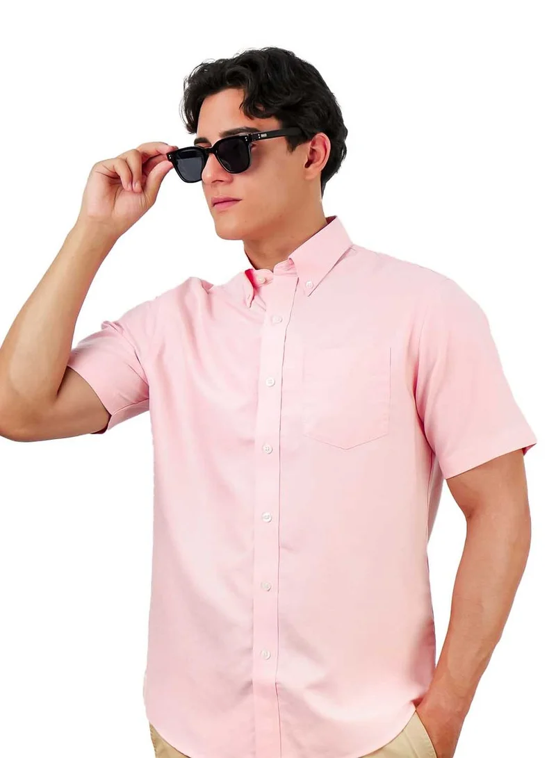 Men's Wrinkle Free Cotton Oxford Short Sleeve Shirt