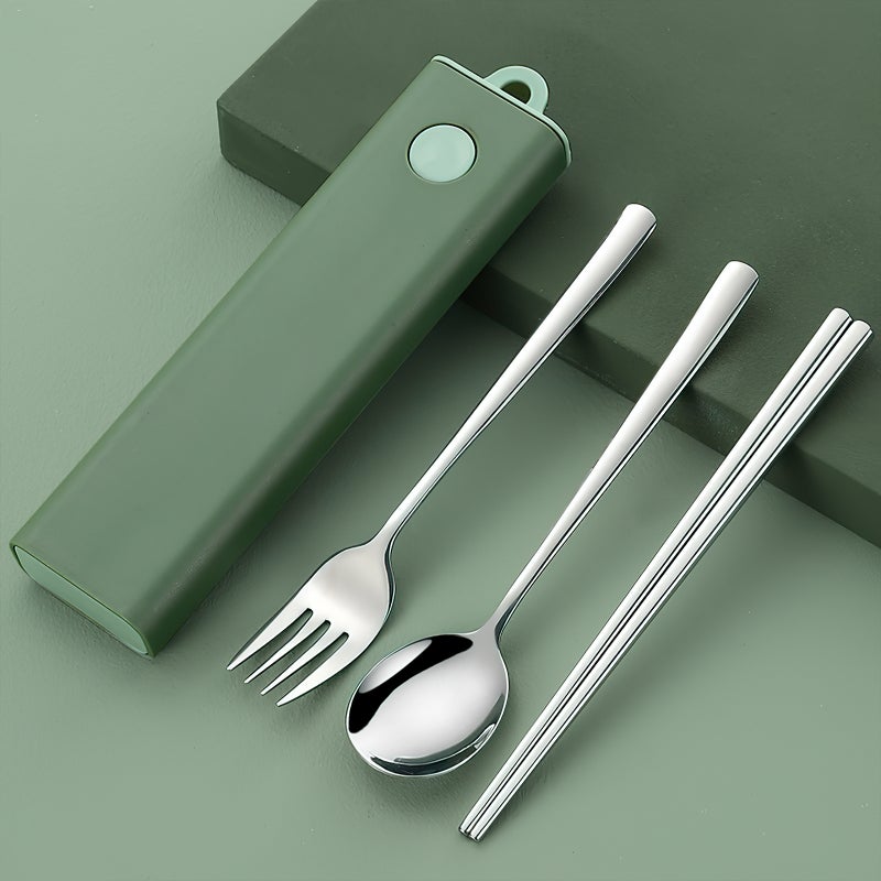 🍳 طقم أدوات سفر يشمل ملعقة وعيدان أكل صغير الحجم وسهل الحمل للنزهات - Image 1