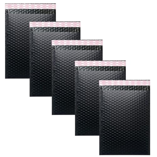 Yzjcafriz Bubble Mailers 4x6 Inch 12 Pack Small Padded Envelopes Poly Thicken Padded Self Seal Envelopes Bags (Black, 4X6 Inches) - Image 1
