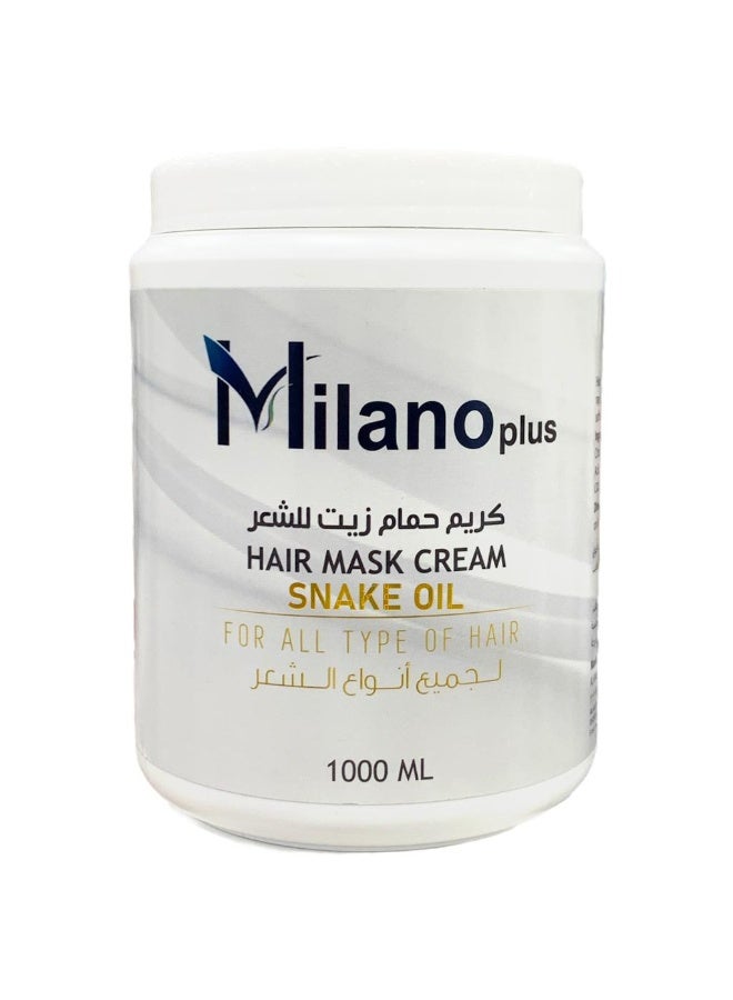 Milano Plus Snake Oil Hair Mask Cream for All Hair Types 1000ml | Deep Nourishing & Moisturizing Hair Treatment | Professional Hair Repair Mask - Image 1
