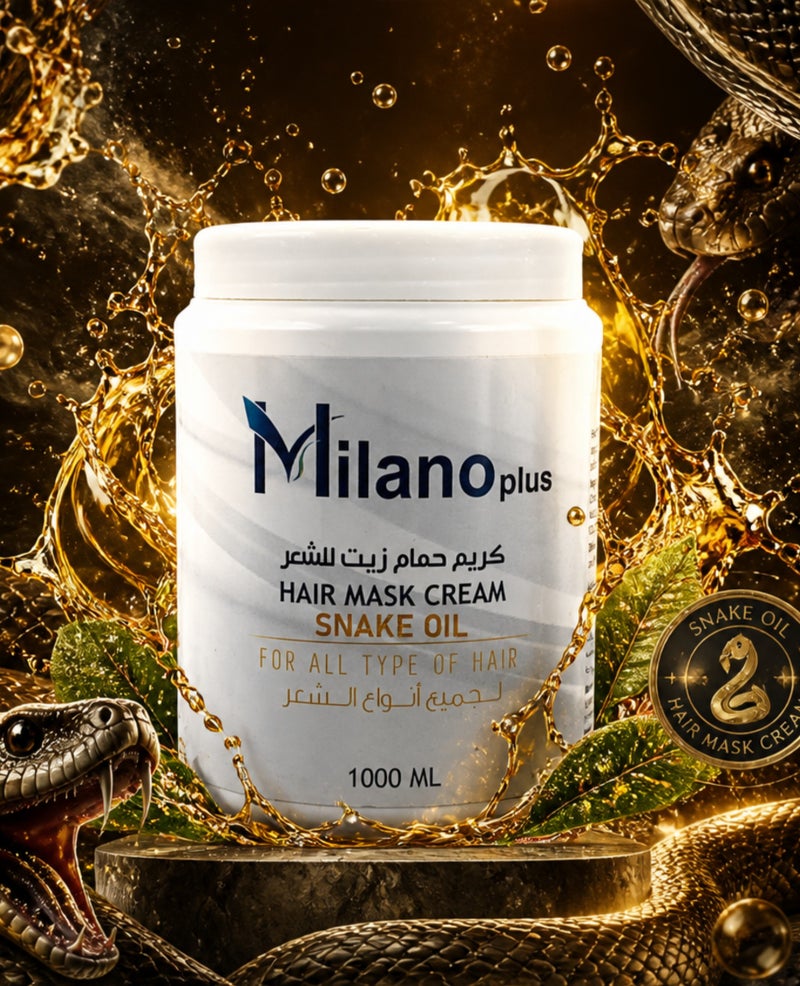 Milano Plus Snake Oil Hair Mask Cream for All Hair Types 1000ml | Deep Nourishing & Moisturizing Hair Treatment | Professional Hair Repair Mask - Image 2