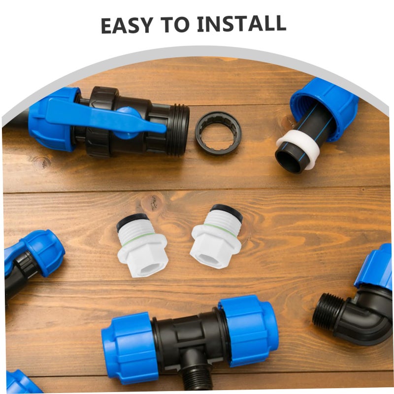 أغطية خرطوم بلاستيكية بيضاء 20 قطعة، سدادات أنابيب متعددة الاستخدامات، تركيب أنابيب ملولبة - Image 4