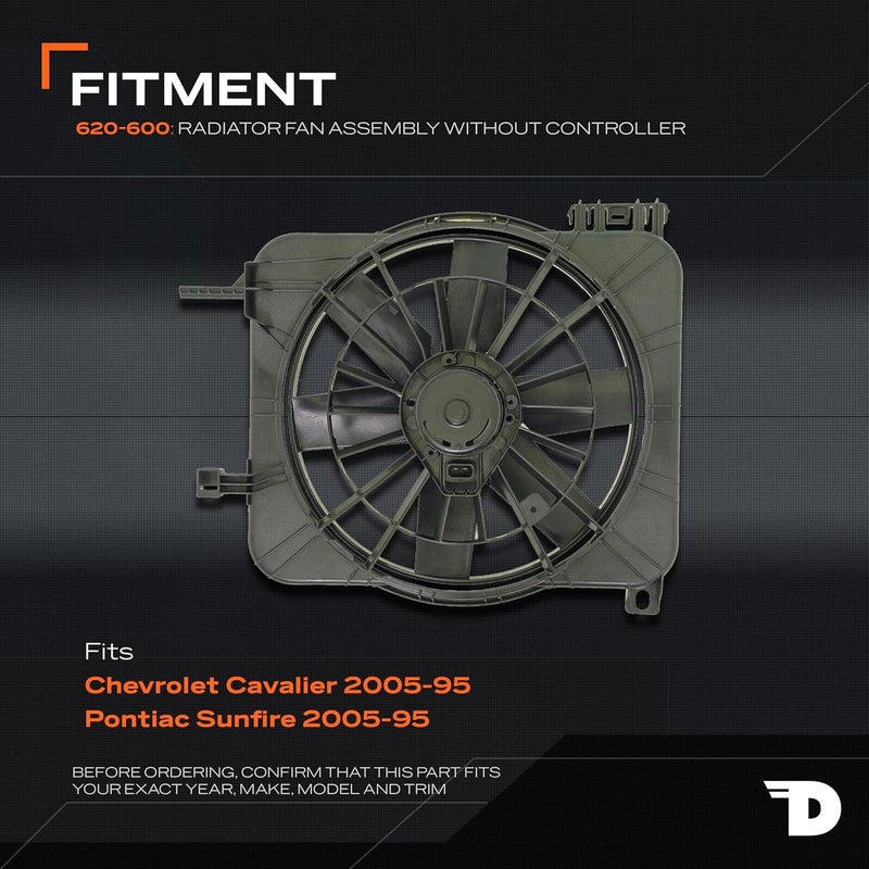 Dorman 620-600 Engine Cooling Fan Assembly for Chevrolet/Pontiac Models, Black - Image 3