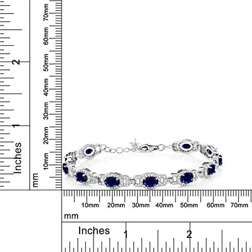 Gem Stone King 7-14 Cttw Oval Gemstone Birthstone Tennis Bracelet For Women | 925 Sterling Silver | Oval 6X4MM | 7 Inch With 1 Inch Extender | Fine Jewelry Gifts for Her Mom Women Wife - Image 4