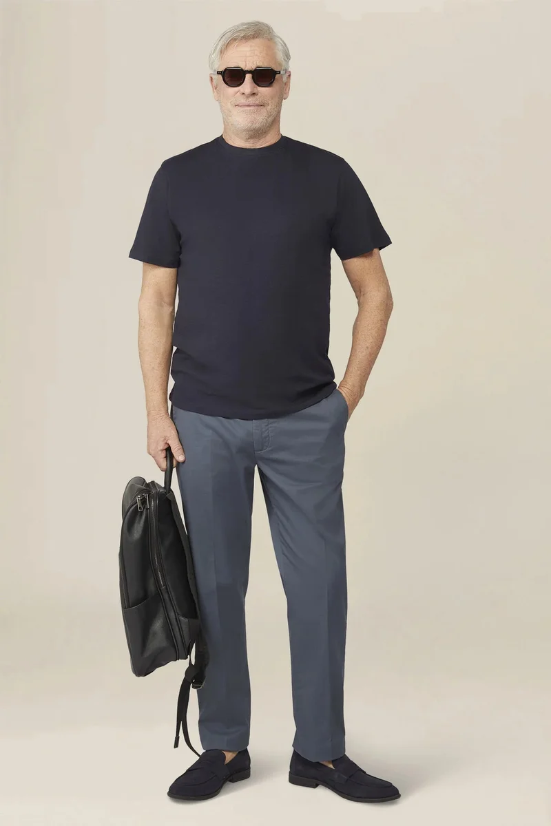 Men's regular fit 100% cotton jersey T-shirt - DK Blue