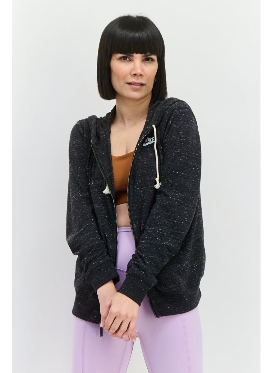 Nike - Women Sportswear Fit Long Sleeves Training Hoodie, Black - Image 1