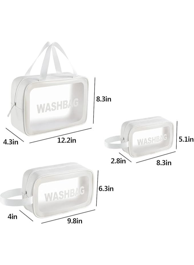 Set of 3 pieces, different sizes, large, medium and small, women's cosmetic organizer, waterproof cosmetic bag with zipper -multi colour - Image 5