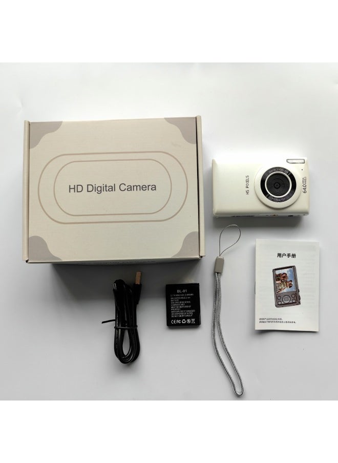 Generic 64 Million Student Music Digital Camera Portable Travel Entry-level Micro Single Vlog Camera-Body Color:FSD-C1 White  - Image 1