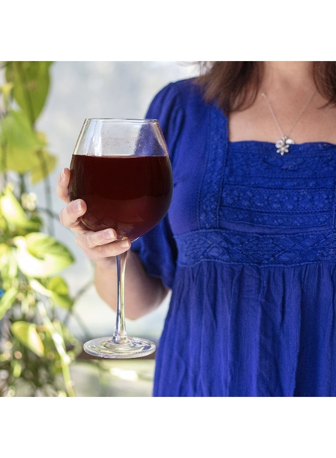 SCS Direct Oversized XL Giant Wine Glass (33.5oz) - Holds a Full Bottle of Wine or Jumbo Cocktails - Extra Large Glassware Fun for Pool Days, Bachelorette Parties, Weddings & Birthdays- Mother's Day Gift Idea - Image 2