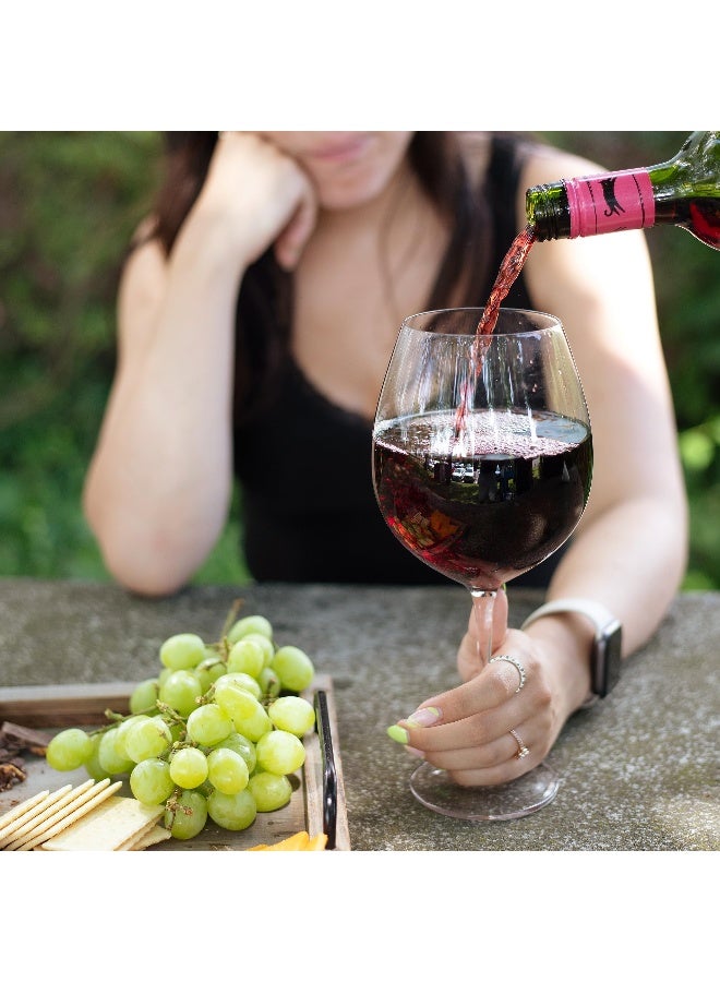 SCS Direct Oversized XL Giant Wine Glass (33.5oz) - Holds a Full Bottle of Wine or Jumbo Cocktails - Extra Large Glassware Fun for Pool Days, Bachelorette Parties, Weddings & Birthdays- Mother's Day Gift Idea - Image 5