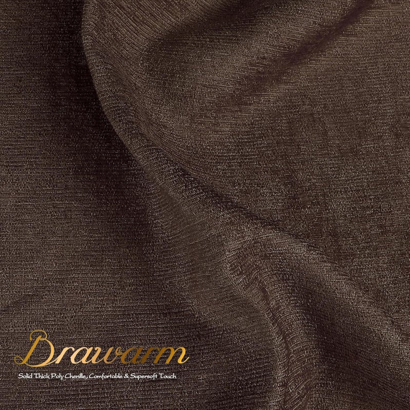 BRAWARM Throw Pillow Covers 16x16 Inches - Coffee Chenille Pillow Covers Pack of 2, Solid Dyed Soft Chenille Pillow Cases for Couch Sofa Bed Home Decoration - Image 4