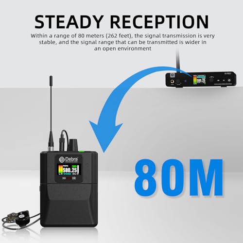 D Debra Debra M-PROI Wireless in-Ear Monitor System with Auto Frequency Scan, Stereo/Mono Mode, 80m Range, Bluetooth, and IR Sync for Stage, Studio, Live Performance (Single Channel, 1 Bodypack) - Image 2