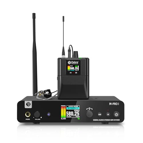D Debra Debra M-PROI Wireless in-Ear Monitor System with Auto Frequency Scan, Stereo/Mono Mode, 80m Range, Bluetooth, and IR Sync for Stage, Studio, Live Performance (Single Channel, 1 Bodypack) - Image 1