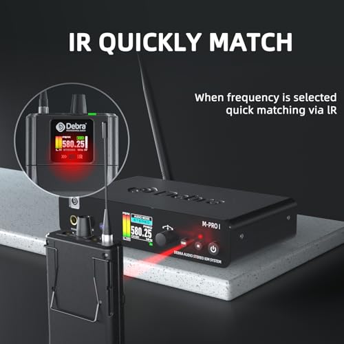 D Debra Debra M-PROI Wireless in-Ear Monitor System with Auto Frequency Scan, Stereo/Mono Mode, 80m Range, Bluetooth, and IR Sync for Stage, Studio, Live Performance (Single Channel, 1 Bodypack) - Image 5