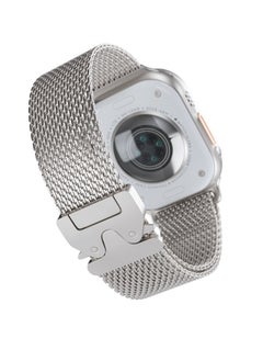 GREEN LION Milanese Loop Strap For iWatch / Premium Material / 42/44/45/46/49 Universal Compatibility / Stainless Steel Smart Watch Band - Silver  - Image 2