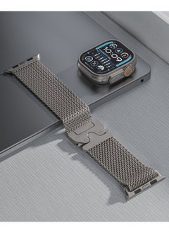 GREEN LION Milanese Loop Strap For iWatch / Premium Material / 42/44/45/46/49 Universal Compatibility / Stainless Steel Smart Watch Band - Silver  - Image 3