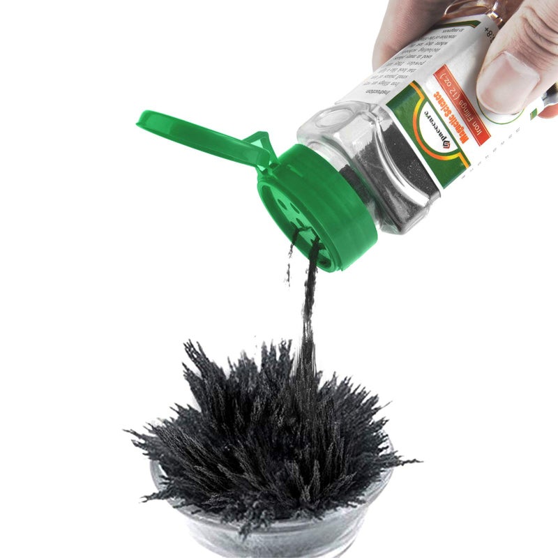 SPACECARE مسحوق الحديد المغناطيسي لملفات الحديد، قوة مغناطيسية للتعليم والمشاريع المدرسية، تخزين (12 أونصة) مع غطاء هزاز، 1 عبوة من مسحوق أكسيد الحديد للعلوم - Image 1