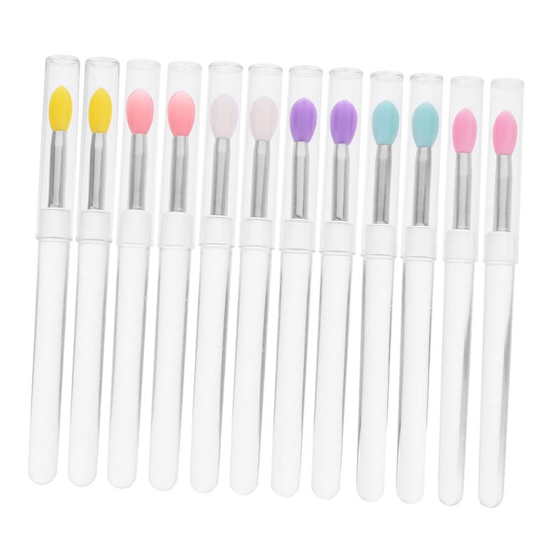 VICASKY 12pcs Silicone Lip Gloss Applicator Wands Covered Lipstick Brush Set Portable Small Makeup Applicators for Women Lip Makeup - Image 1