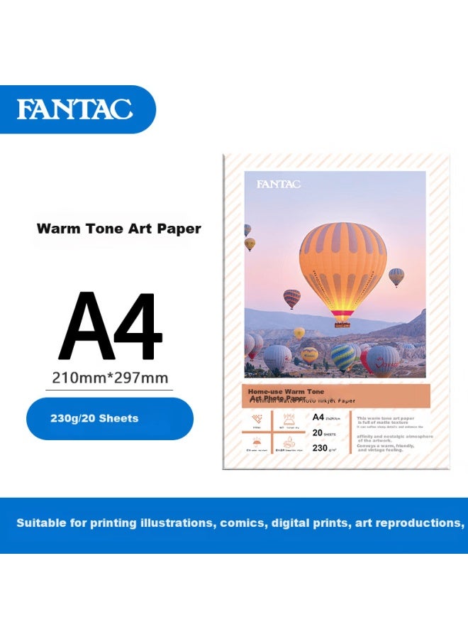 Fantac Warm Tone Art Photo Paper A4 Inkjet Photo Paper 230g Matte Home Use 20 Sheets 9895-740