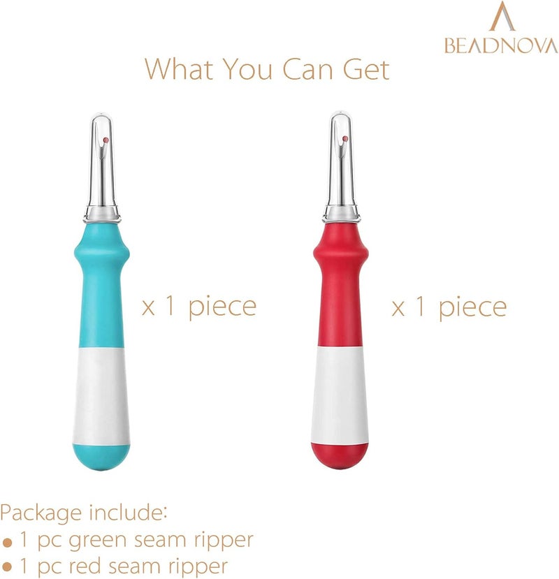 BEADNOVA Seam Ripper 2pcs Thread Cutter Stitch Remover Large Thread Remover Stitch Eraser Tag Ripper for Clothes Crafting Embroidery - Image 3