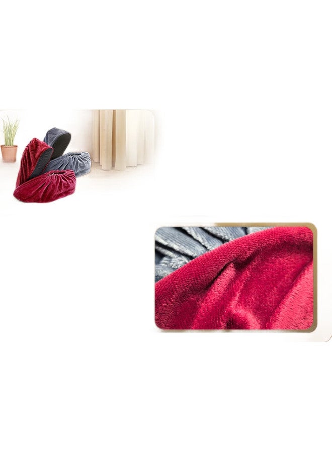 NOLANSEND Velvet Shoe Covers For Home Use [10 Pieces/5 Pairs], Adult Foot Covers, Non-Slip, Thickened, For Computer Rooms And Factories, Suitable For Guests, Washable - Image 2