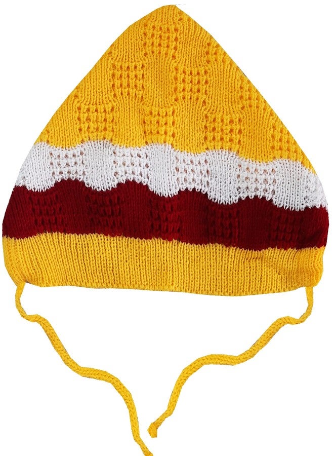 Timatim Baby Girls Woolen Knitted Round Neck Sweater with Cap and Booties Set Full Sleeves Dress (18-24 Months, Yellow) - Image 4