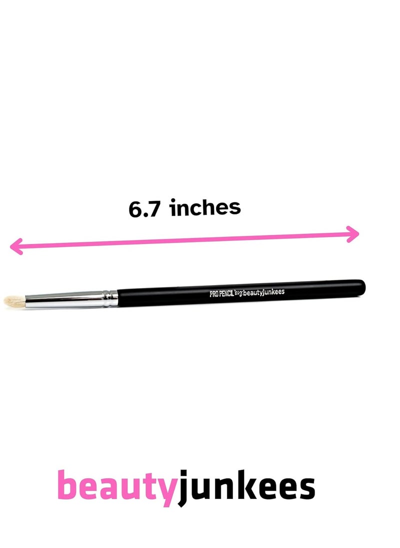 Beauty Junkees Pencil Brush Eye Makeup Brushes – Small Eyeshadow Brush, Eyeliner Smudge Brush, Eye Shadow Crease Brush, Soft Firm Tapered Point for Blending Liner Powder Cream Make Up, Synthetic  - Image 4